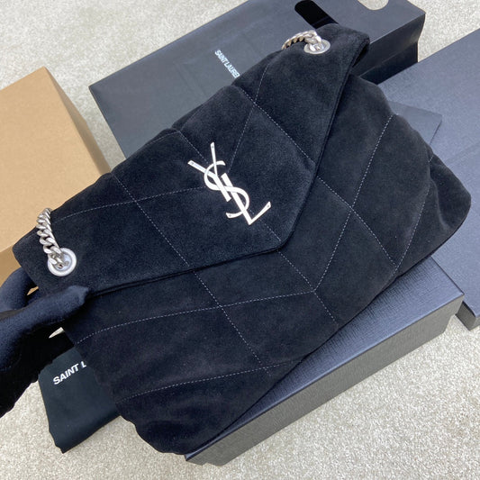 YSL Puffer Suede Black - 29x17x11cm mysite