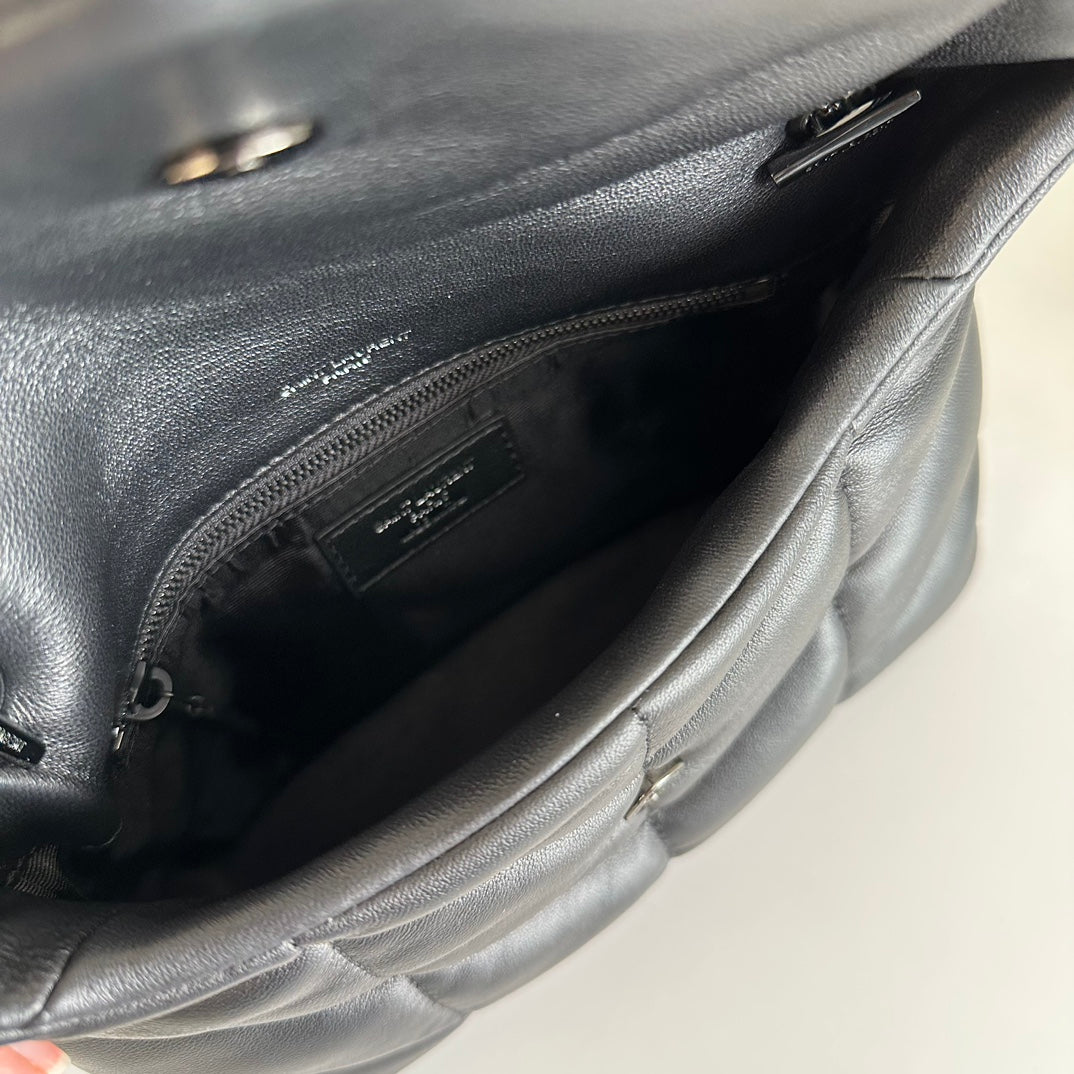 YSL  Loulou Puffer Toy Bag In Quilted Lambskin Black Size 23x15.5x8.5 mysite