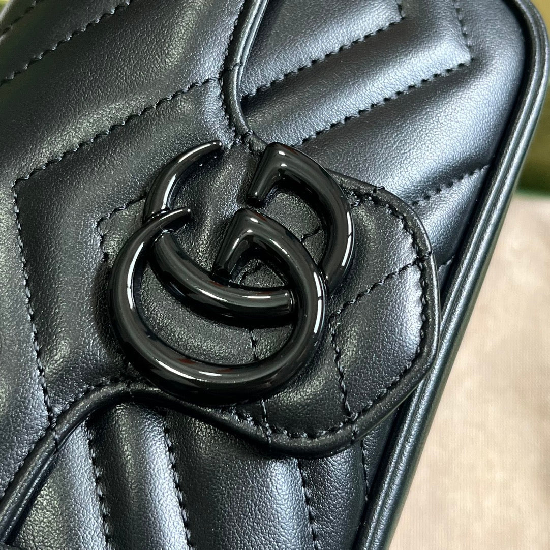 GUCCI  GG Marmont Belt Bag In Black 476433 Size 16.5x10x4.4 cm mysite