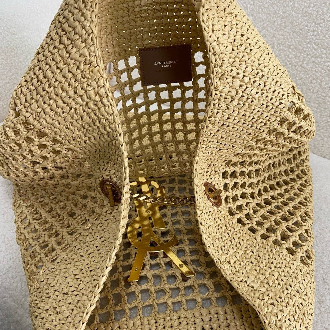 SAINT LAURENT YSL Raffia Icare Tote Bag mysite