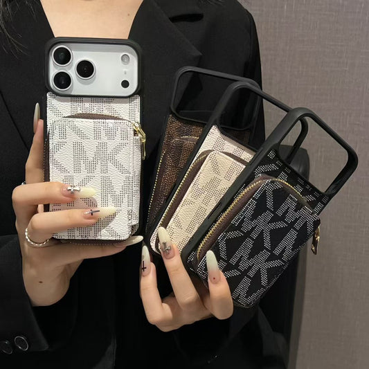 Luxury M-K-Inspired Phone Case with Card Holder For iPhone 17 / 16 / 15 / 14s mysite