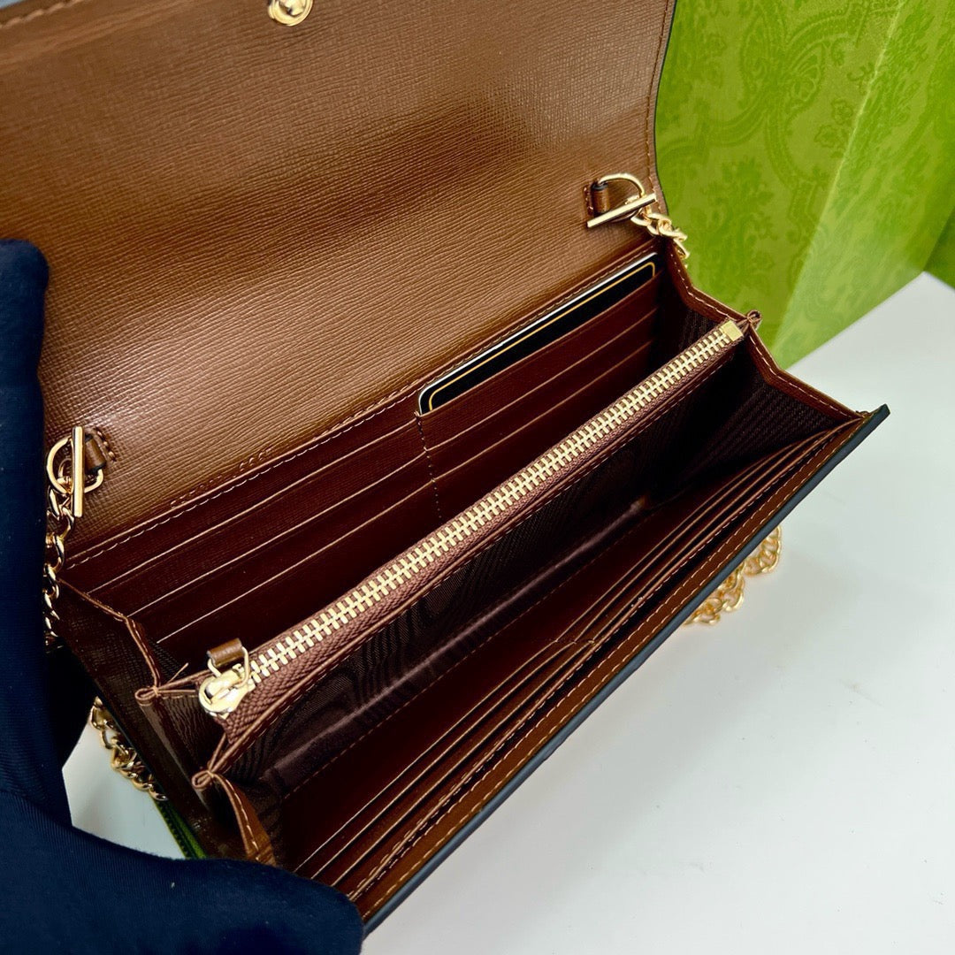 GUCCI Brown Saddle Buckle Handbag 19x10.5x3.5cm mysite