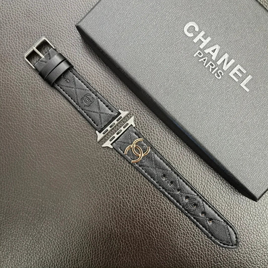 Luxury Gold Monogram 3D Embossed Leather Apple Watch Strap mysite