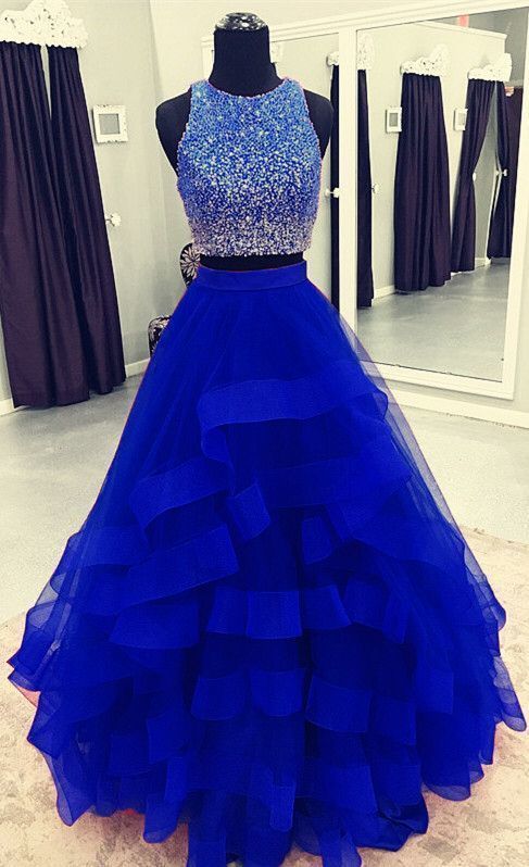 Two Pieces Prom Dresses, Crew Prom Dresses, Ball Gown Prom Dresses, Ruffle Evening Dresses   cg12136s mysite