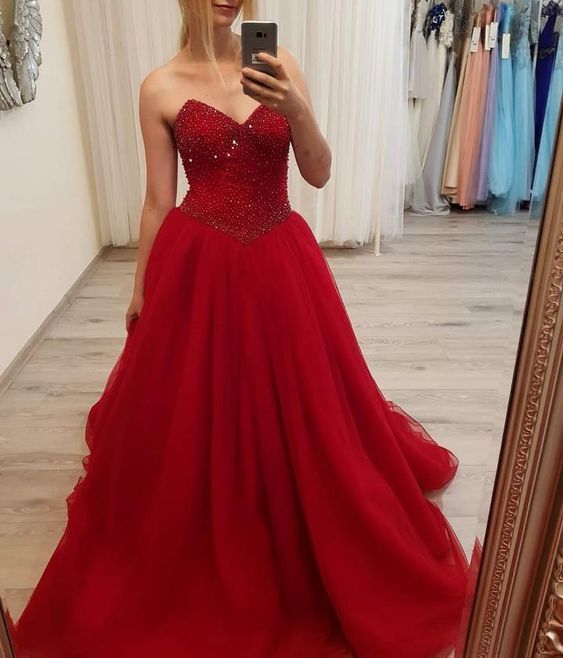 Red Ball Gown prom dress, Long Prom Dress, Prom dress   cg13667s mysite