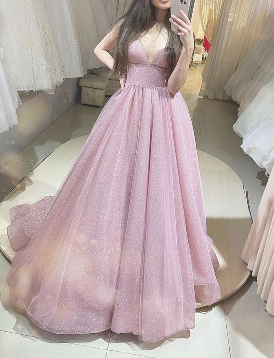 Sparkly princess ball gown prom dresses v neck empire for sweet 16 party    cg19635s mysite