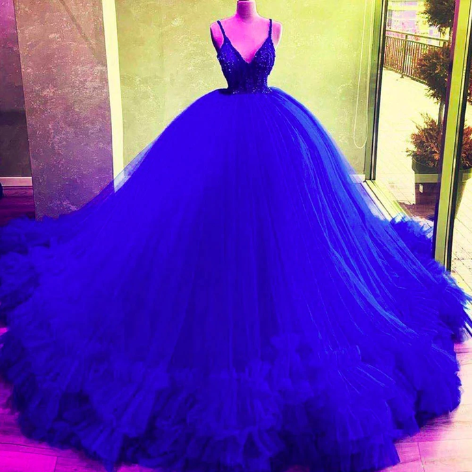 ball gown prom dresses royal blue tiered royal blue evening dresses puffy party dress     cg20166s mysite