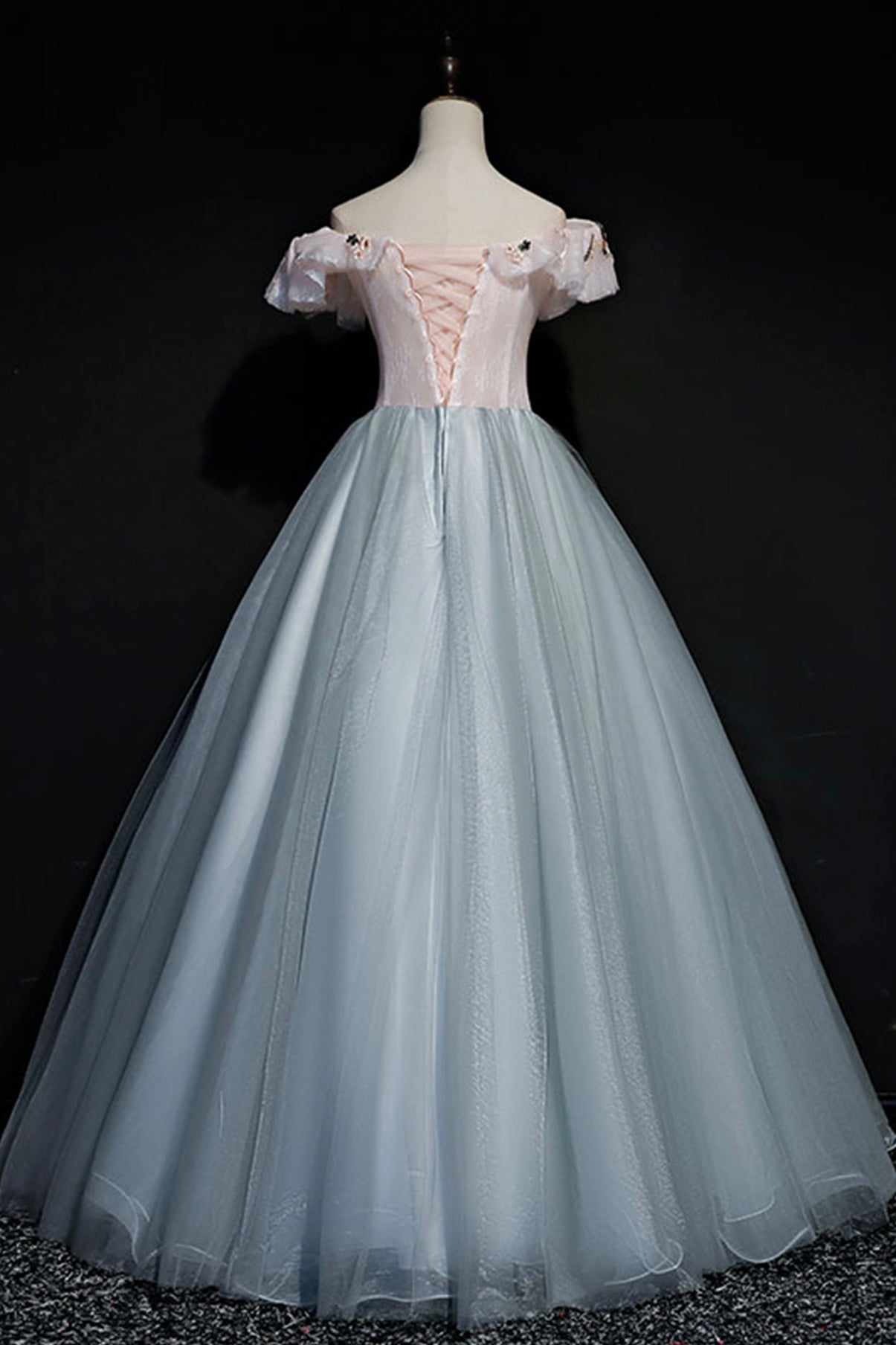 GRAY TULLE LACE LONG BALL GOWN PROM DRESS FAHION DRESS     cg21252s mysite