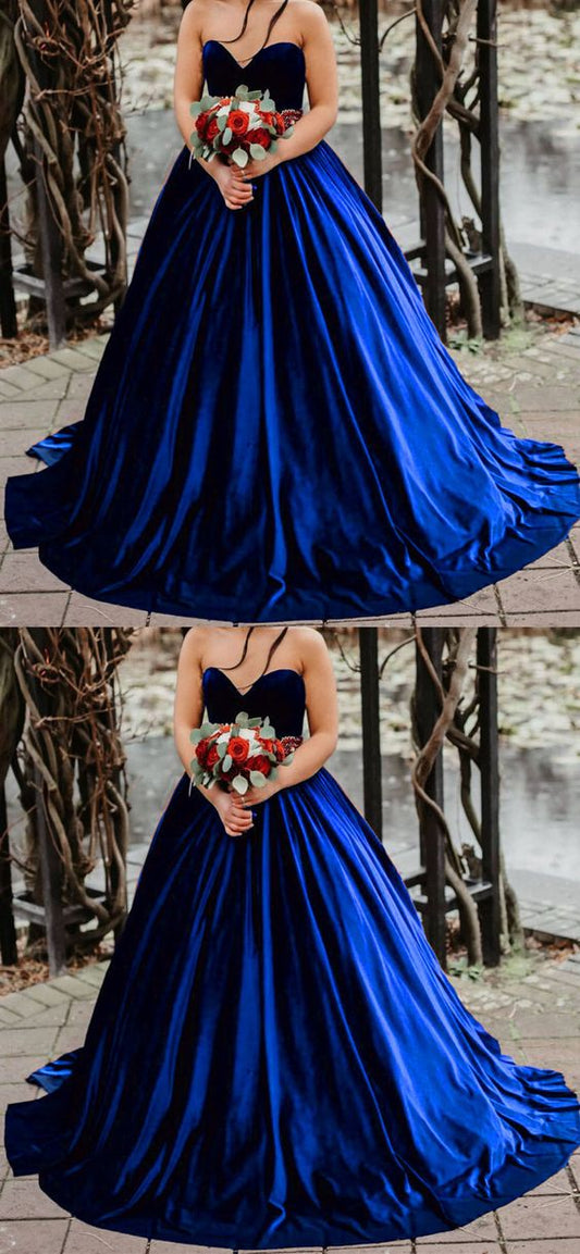 Royal Blue Velvet Wedding Dress Princess Ball Gown prom dress For Women    cg22701s mysite