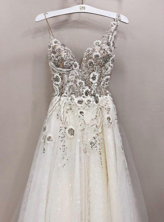 A-line strap sleeveless evening dress ball gown Prom dress Evening Gowns  cg24805s mysite