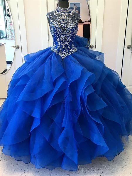 O-Neck Sleeveless Top Beads Ball Gown prom dress ,Tulle Quinceanera Dress  cg6339s mysite