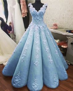 Charming Ball Gown Prom Dresses Lace Embroidery  cg6845s mysite