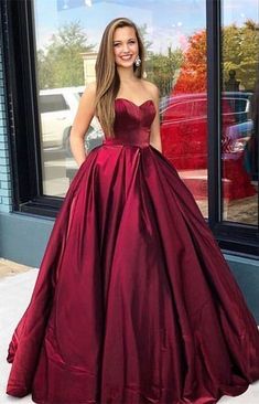 Gorgeous Sweetheart Burgundy Ball Gown prom dress with Pockets  cg7311s mysite