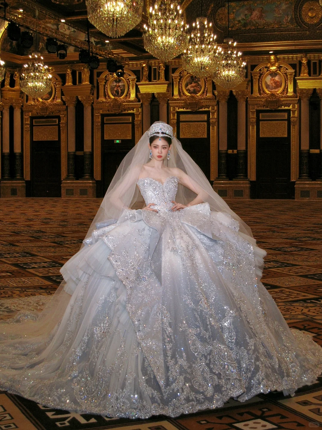 Gorgeous Shiny Beaded Sequined Sweetheart Design A-Line Wedding Dress Ball Gown Prom Dress Evening Dress TP4228s mysite