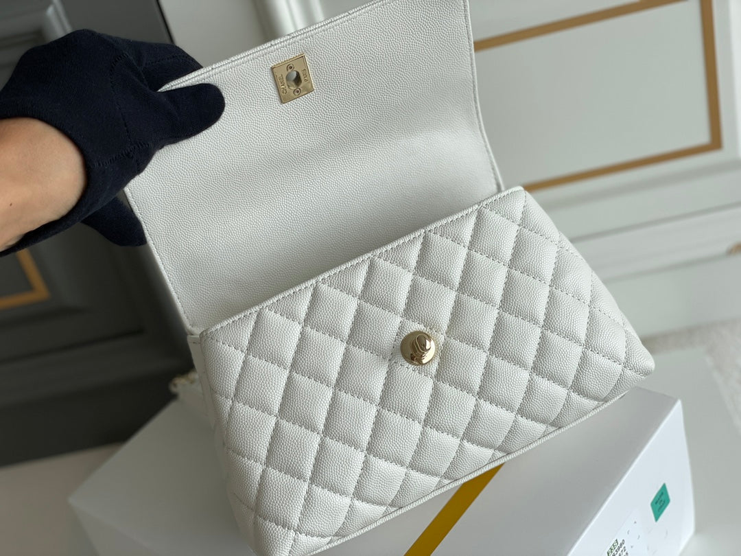 Chanel Coco Handle White Bag - 24x14x10cm mysite