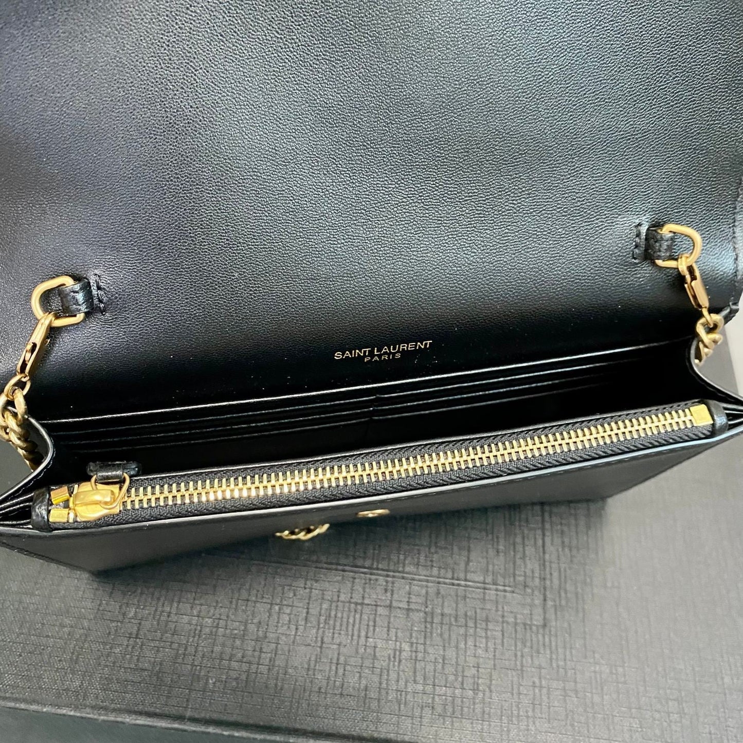 YSL Cassandra Shoulder Black Bag - 19x12.5x3.5cm mysite