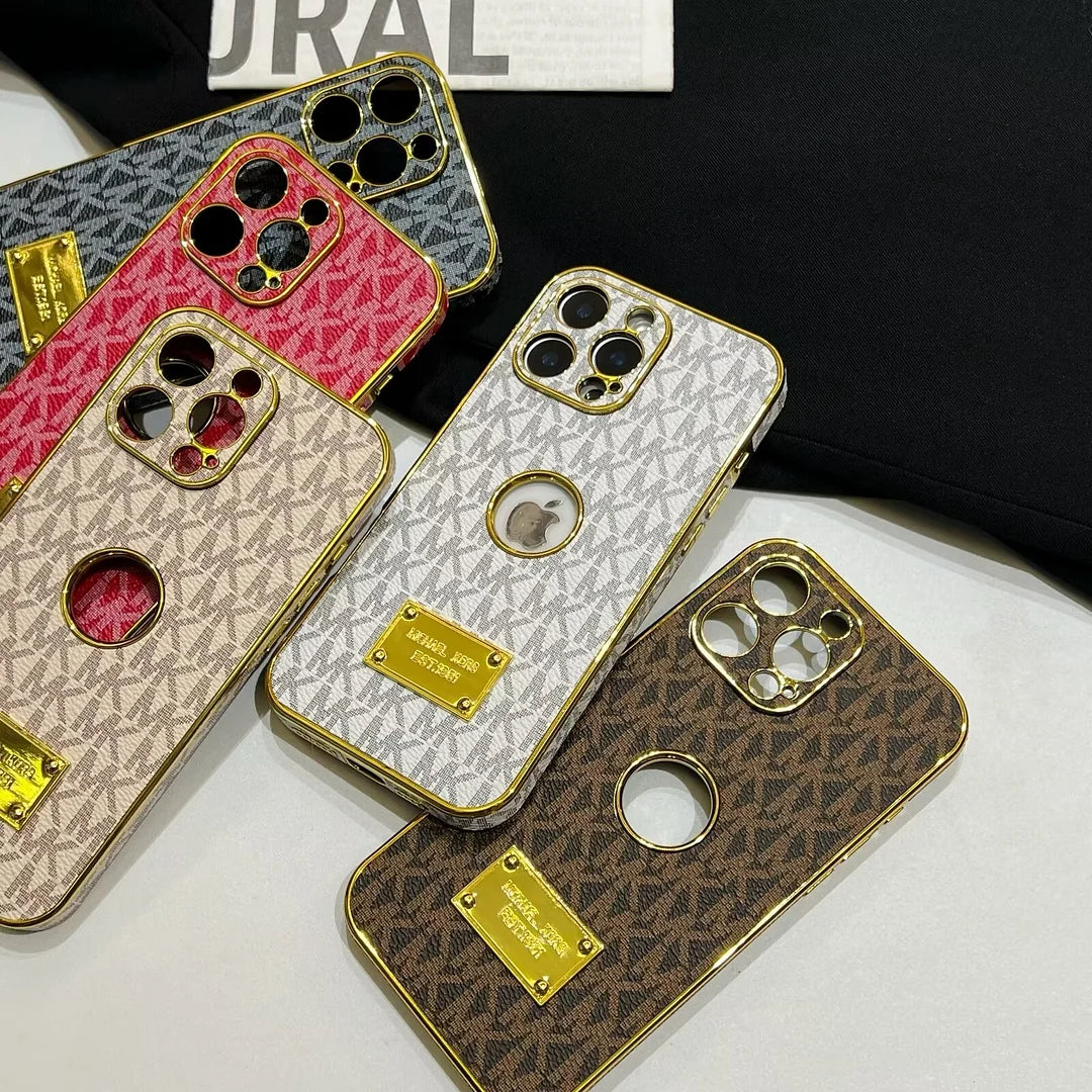 Gold Monogram Signature Canvas Leather Apple iPhone Cases mysite