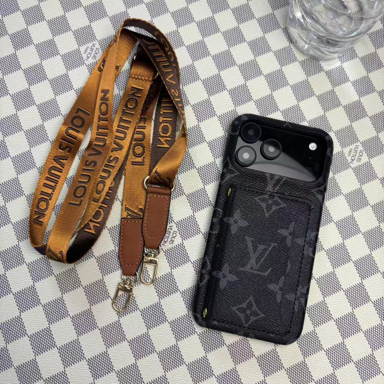 Monogram LV Leather Phone Case For iPhone 17 / 16 / 15 / 14s mysite