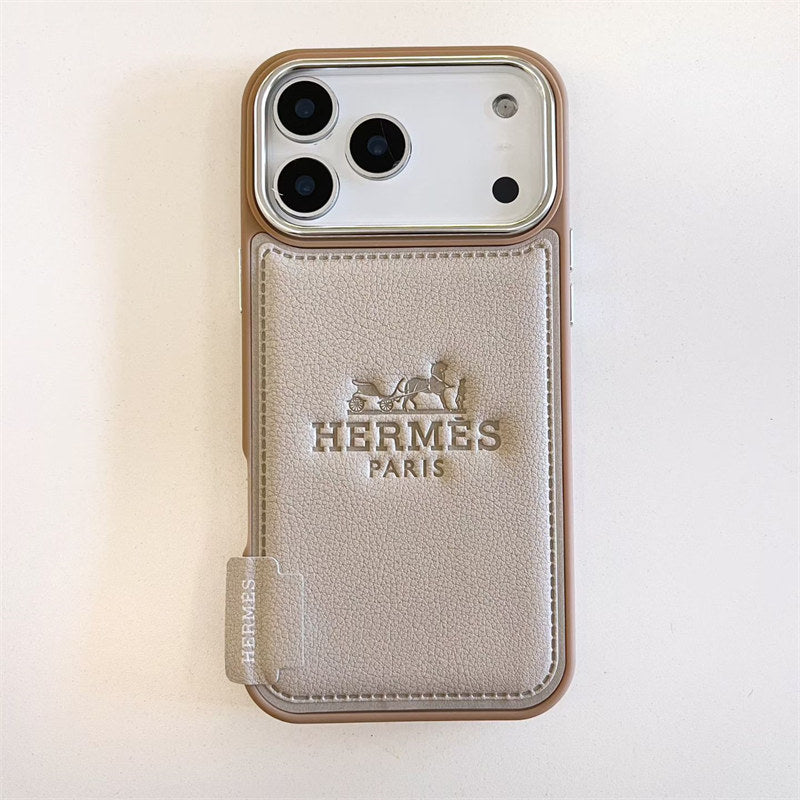 Luxury Hermes Leather Case For iPhone 17 / 16 / 15 / 14s mysite
