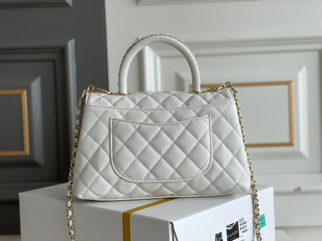 Chanel Coco Handle White Bag - 24x14x10cm mysite