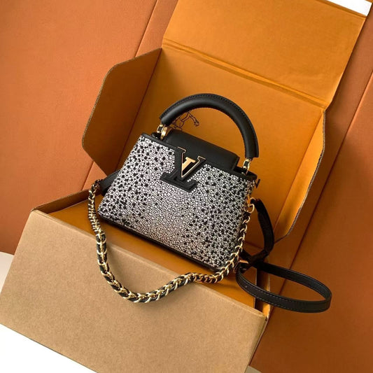 LV 25ss Capucines East-West 22cm Black Rhinestones & Crocodile leather GHW mysite
