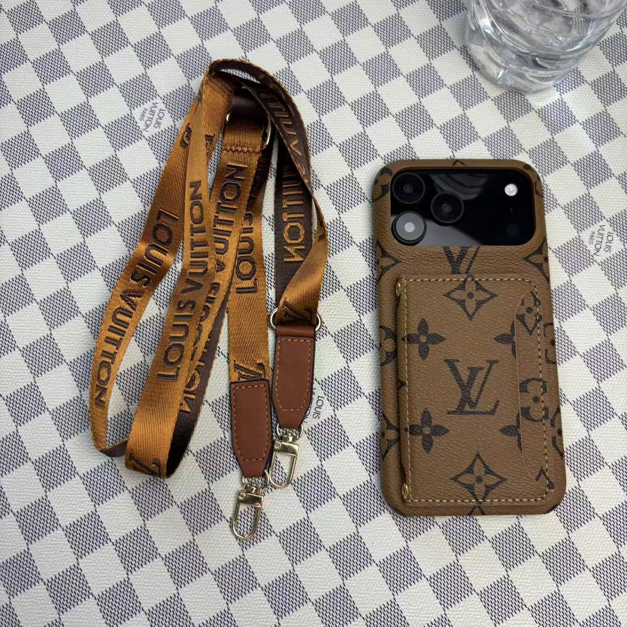 Monogram LV Leather Phone Case For iPhone 17 / 16 / 15 / 14s mysite