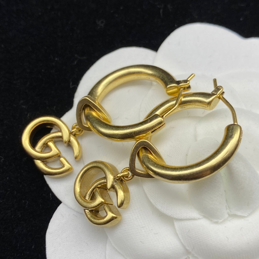 Double G Drop Hoop Earrings mysite