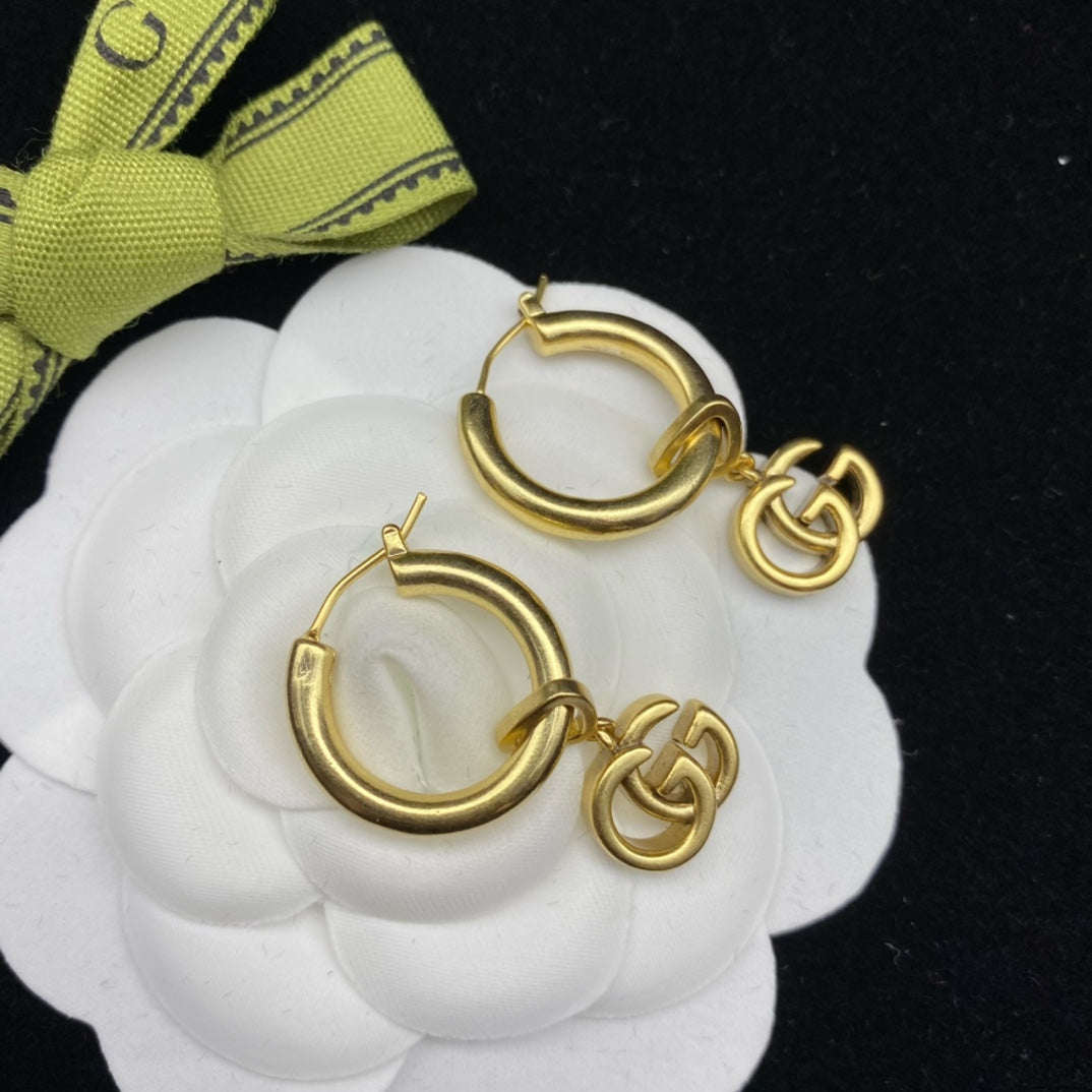Double G Drop Hoop Earrings mysite