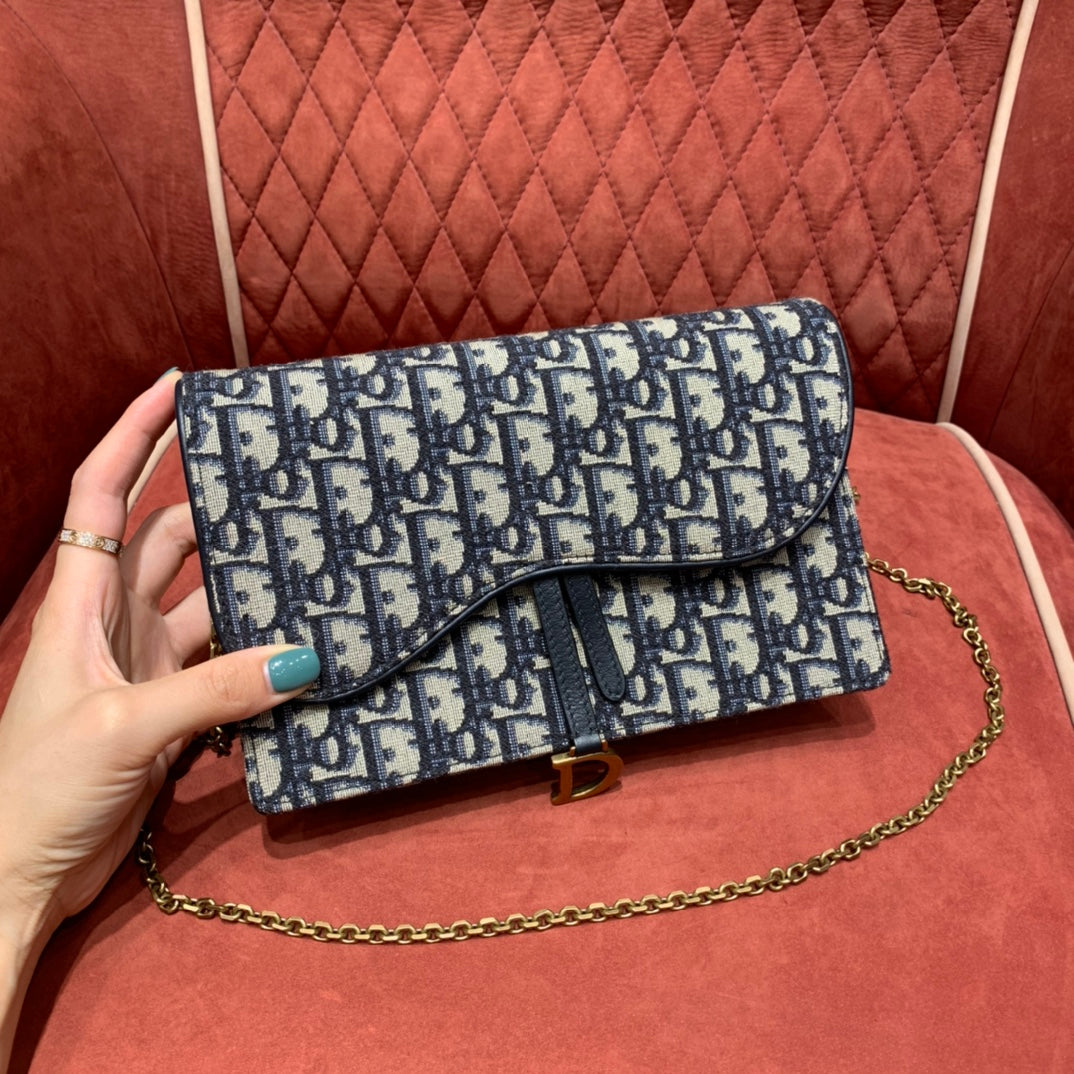 Dior Saddle Pouch Blue Dior Oblique Jacquard - 22 x 14.5 x 4.5 cm mysite