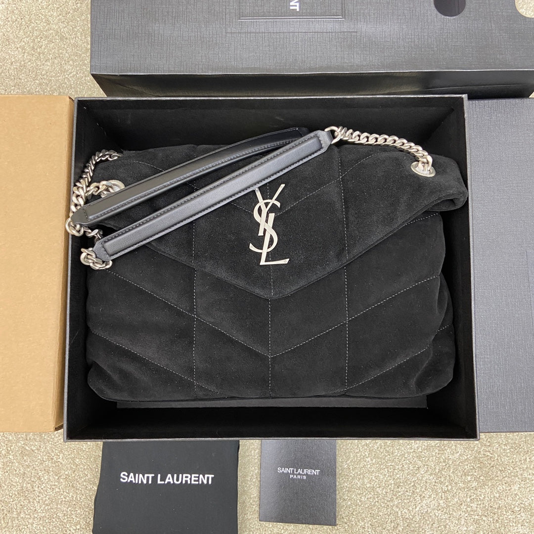YSL Puffer Suede Black - 29x17x11cm mysite