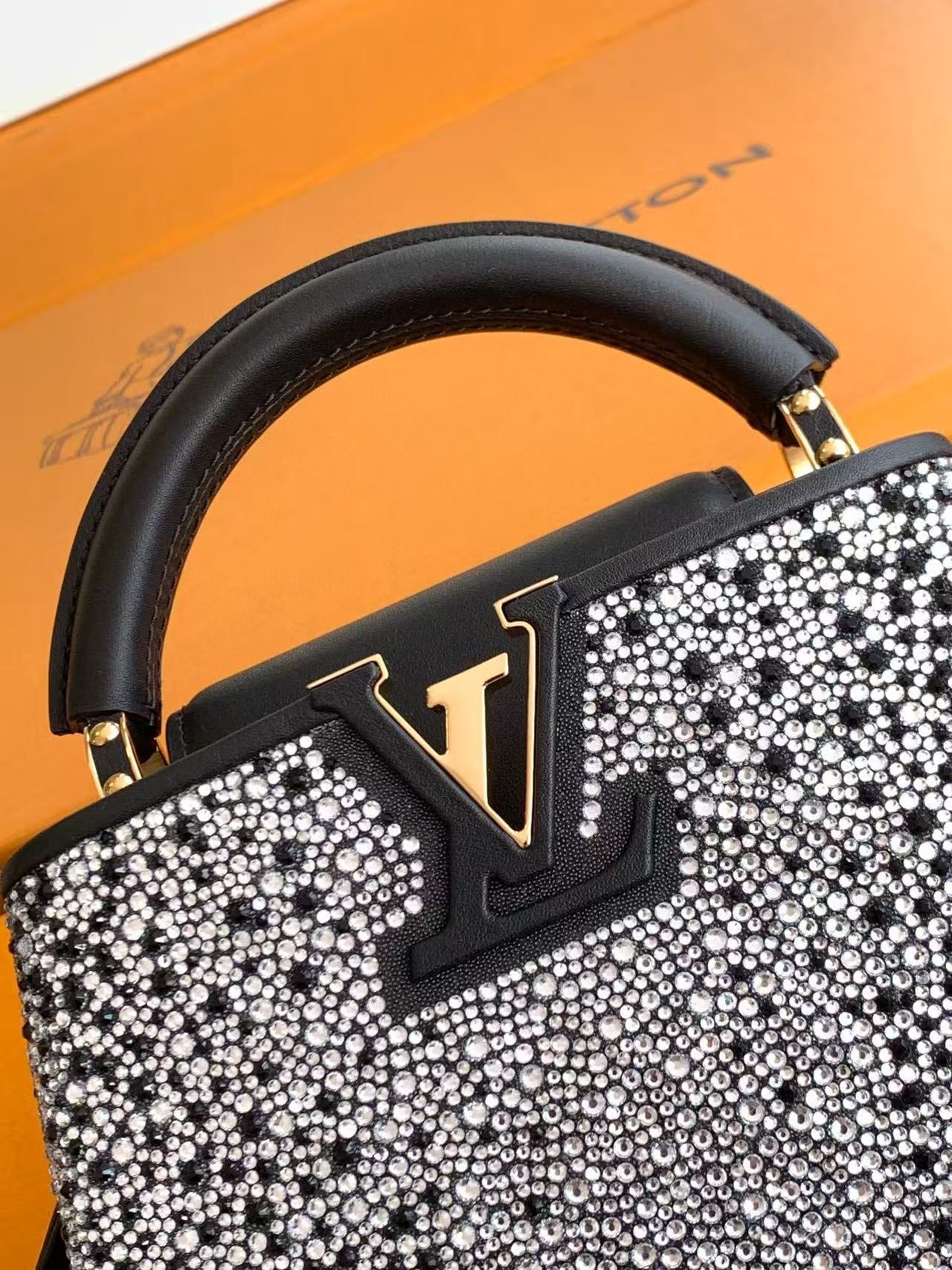 LV 25ss Capucines East-West 22cm Black Rhinestones & Crocodile leather GHW mysite