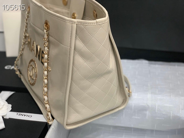 Chanel Shopping 40 White Leather 40x31x21cm mysite