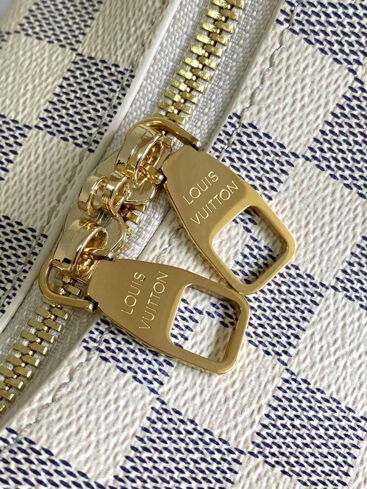 Slouchy PM 33cm Black White Damier Azur Coated Canvas & Cowhide mysite