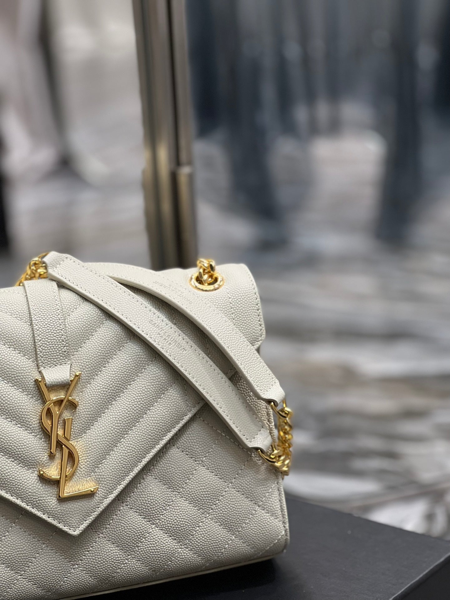Ysl Envelope Bag Medium White 487206 mysite