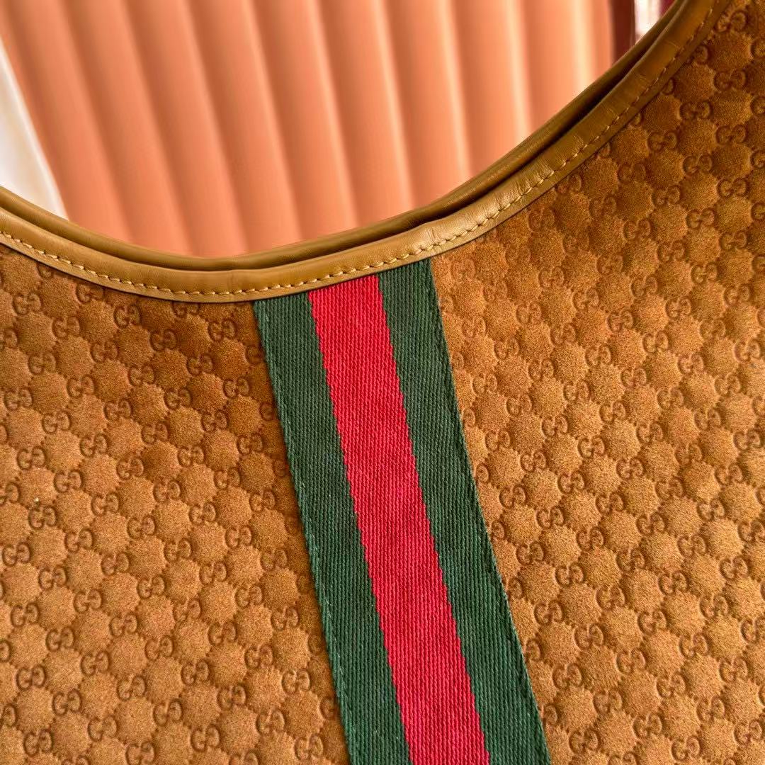 Gucci Giglio Large Tote Bag Dark Brown Suede mysite