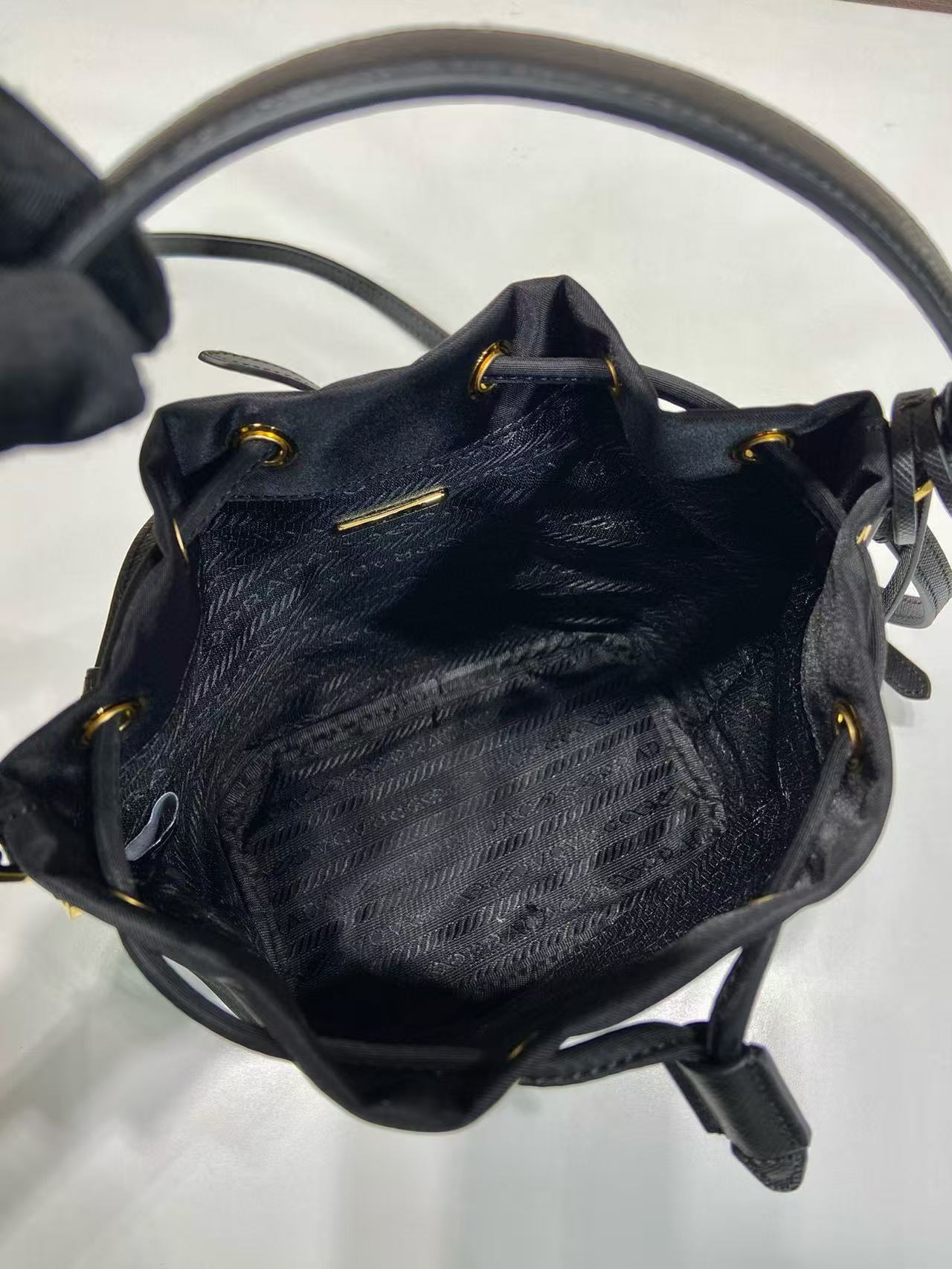 PRA bucket bag 19 black nylon fabric mysite