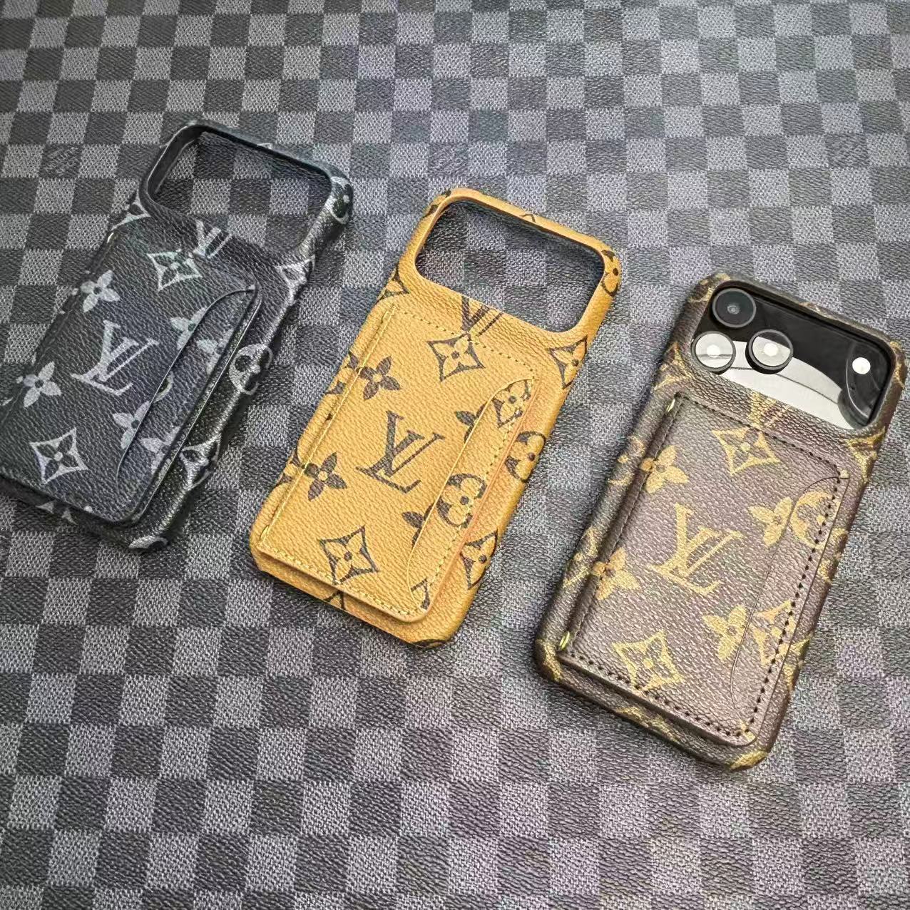 Monogram LV Leather Phone Case For iPhone 17 / 16 / 15 / 14s mysite