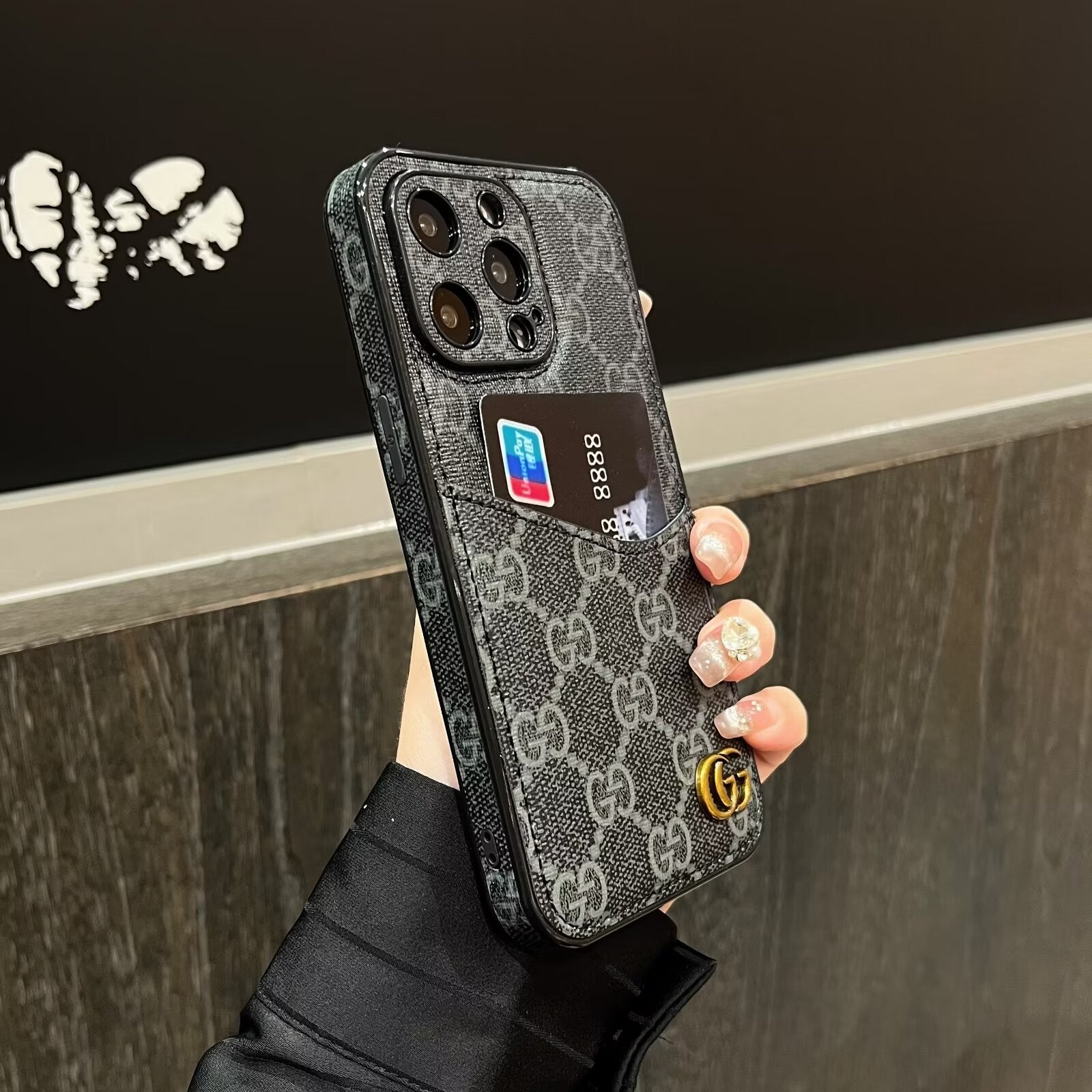 CLASSIC CANVAS LEATHER MONOGRAM BACK CARD APPLE PHONE CASEs mysite