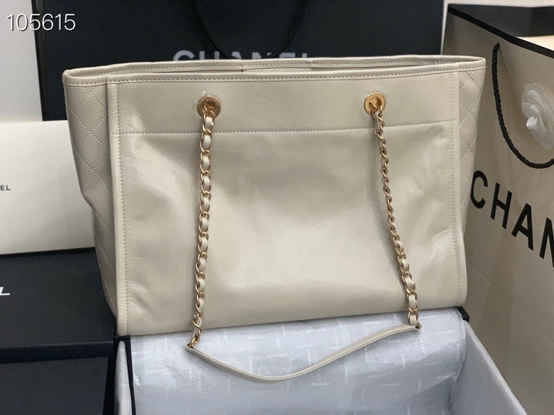 Chanel Shopping 40 White Leather 40x31x21cm mysite