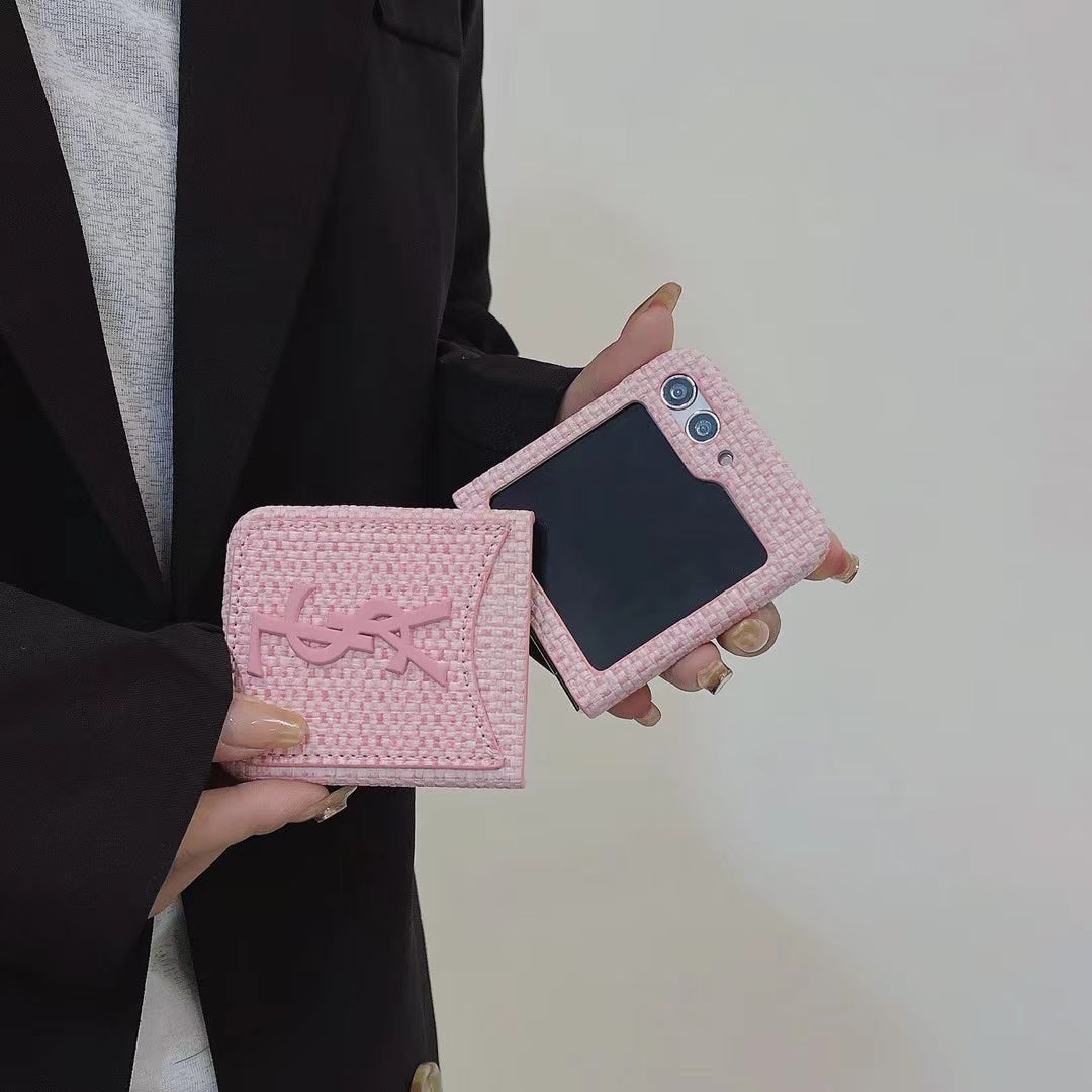 Luxurious Rattan Single Card Slot Case For Samsung Z Flips mysite