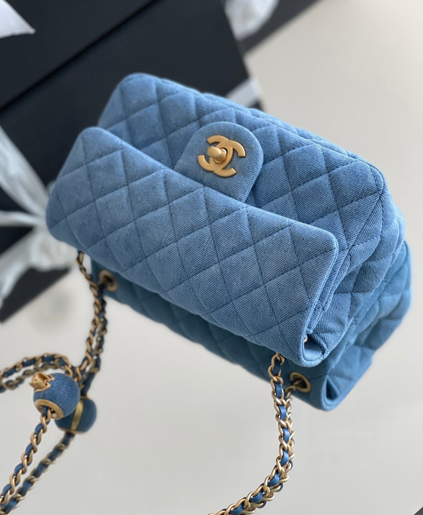 Chanel Denim Flap Bag - 20x13x7cm mysite