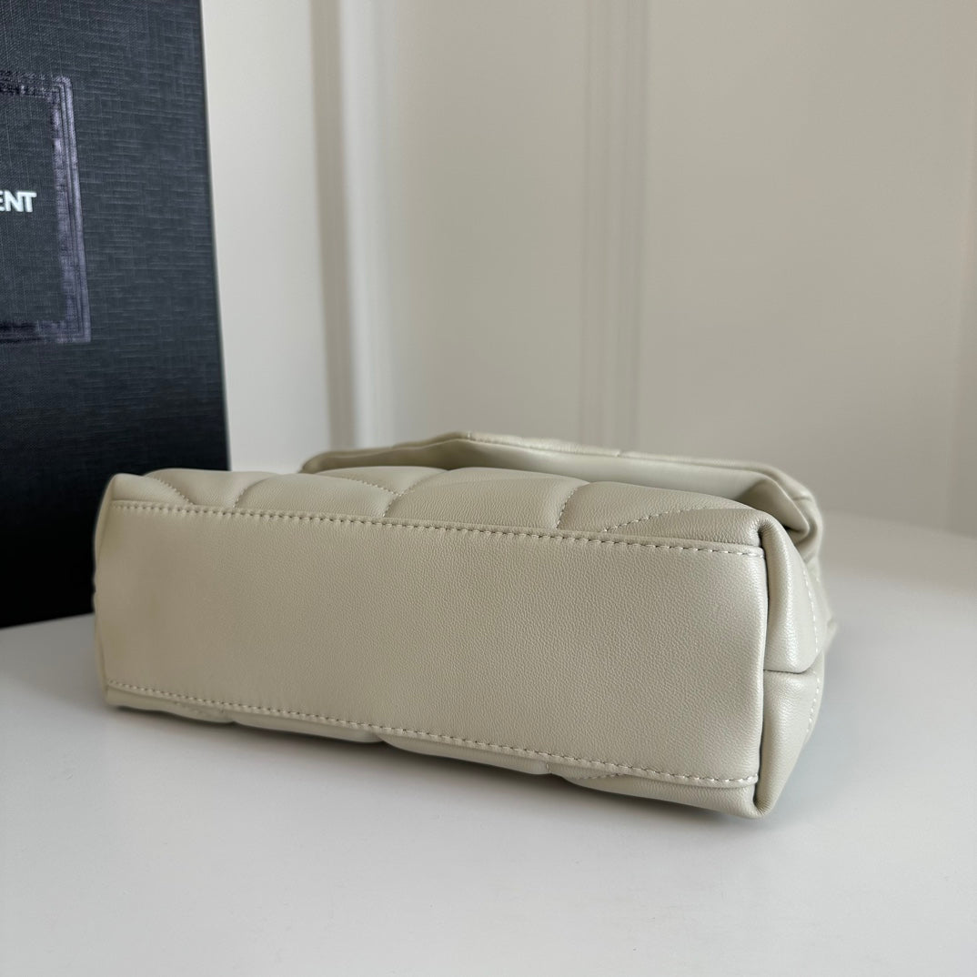 YSL  Loulou Puffer Toy Bag In Quilted Lambskin White Size 23x15.5x8.5 mysite
