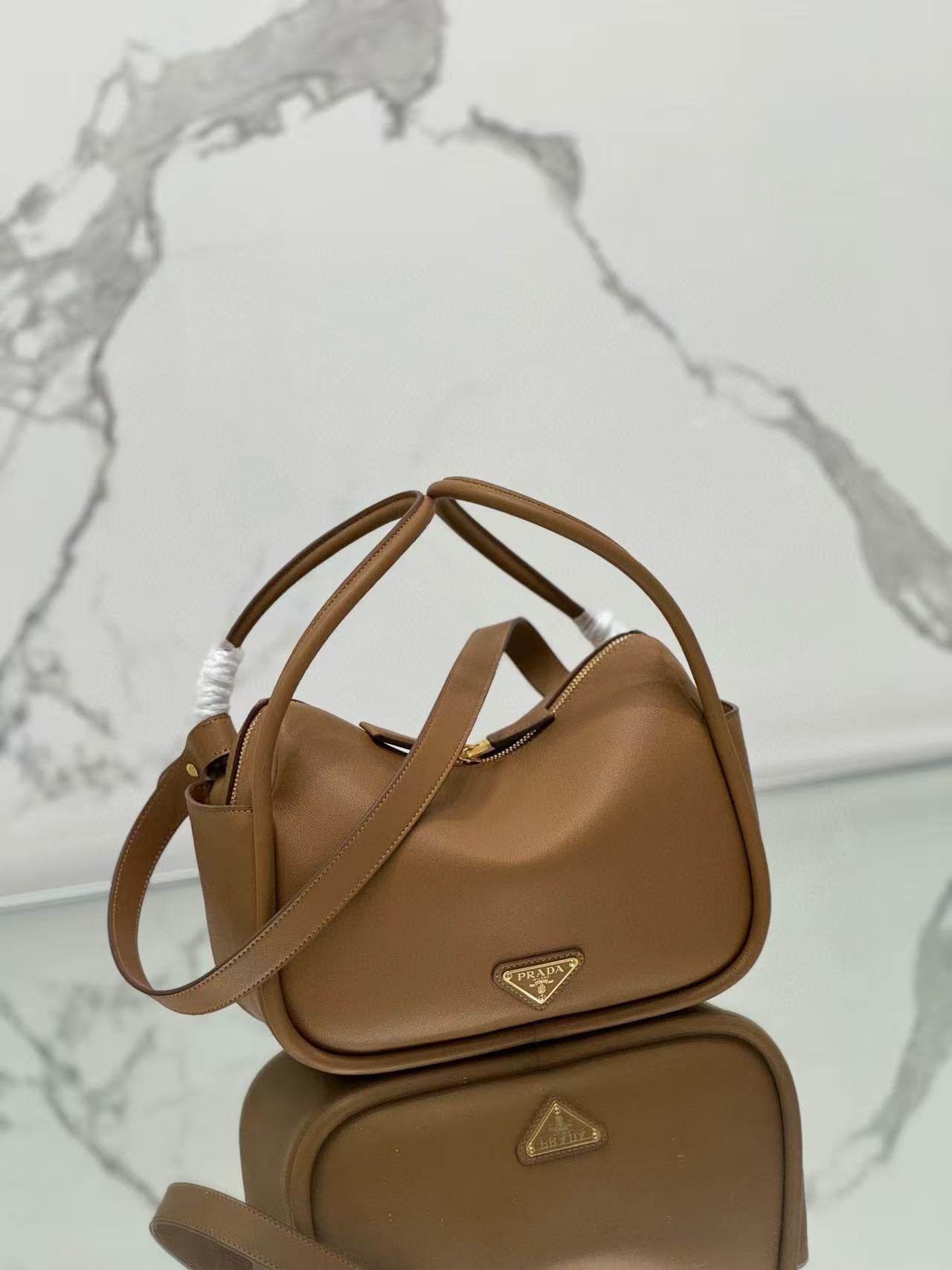 Prada Darling Handbag Caramel Soft Grain Leather mysite