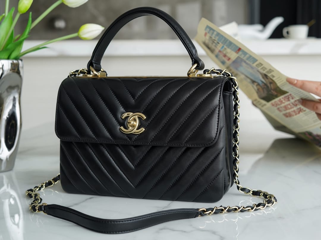 CHANEL Trendy CC25 Pre-Owned medium Chevron Trendy handbag  25cm mysite