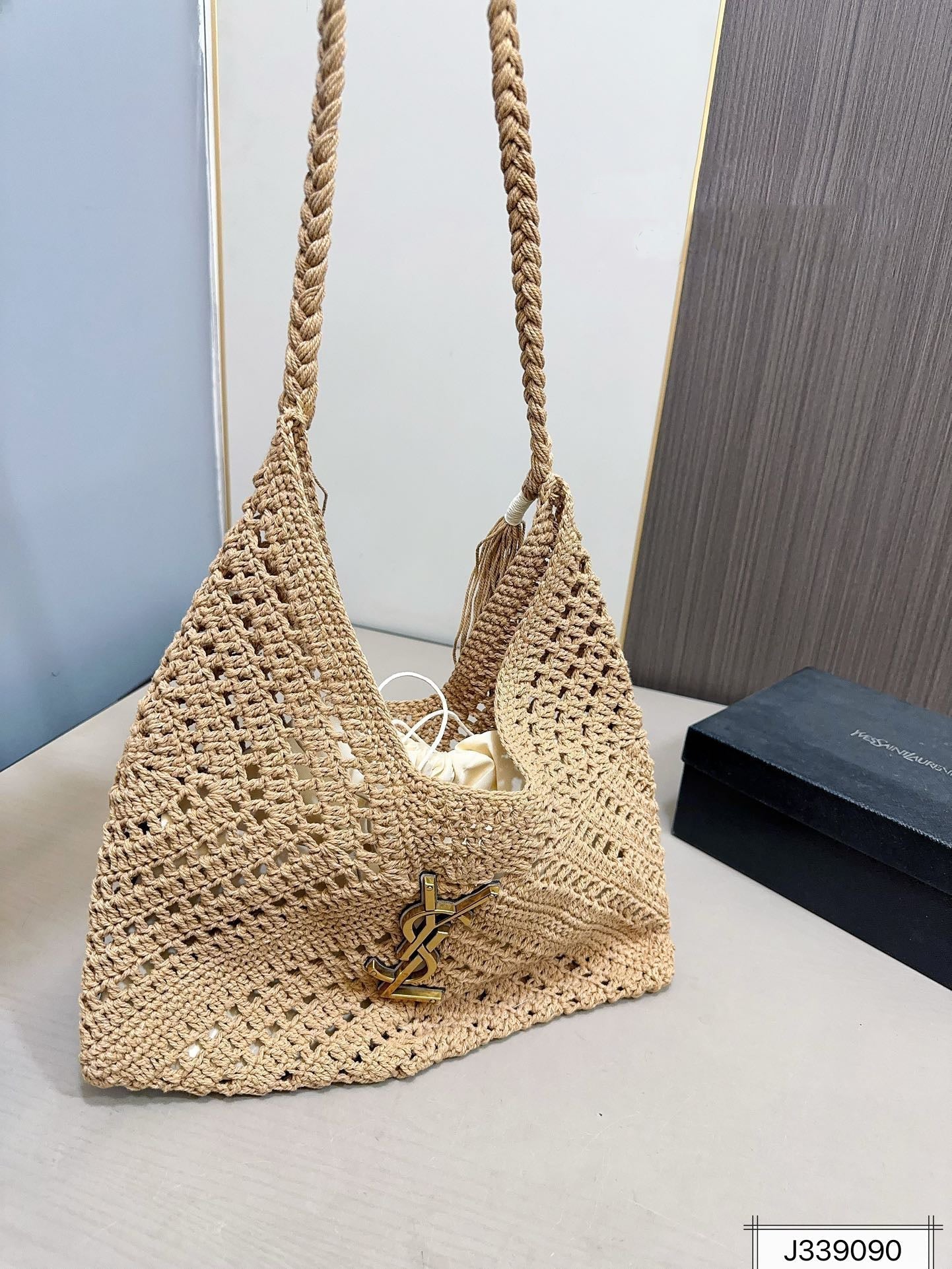 SAINT LAURENT YSL Raffia Tote Bag Beach Casual 37x22cm mysite