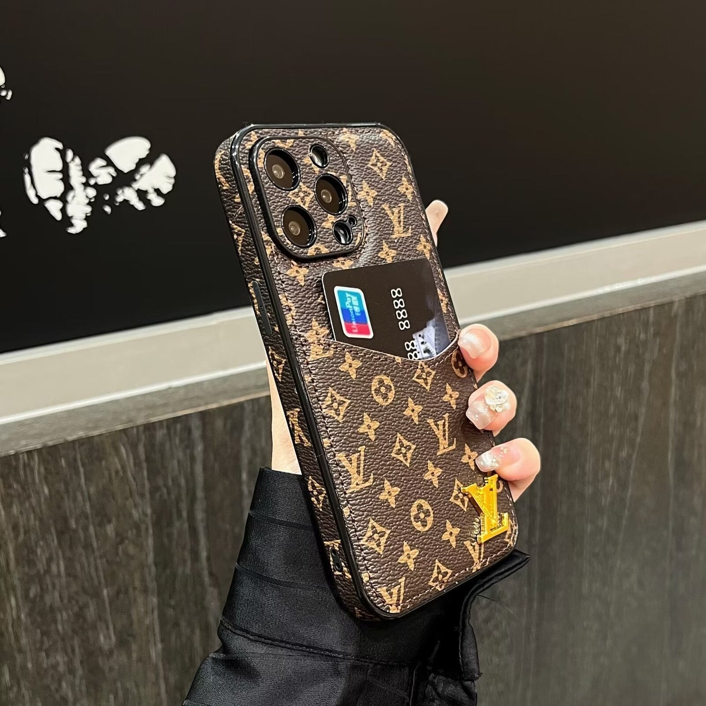 CLASSIC CANVAS LEATHER MONOGRAM BACK CARD APPLE PHONE CASEs mysite