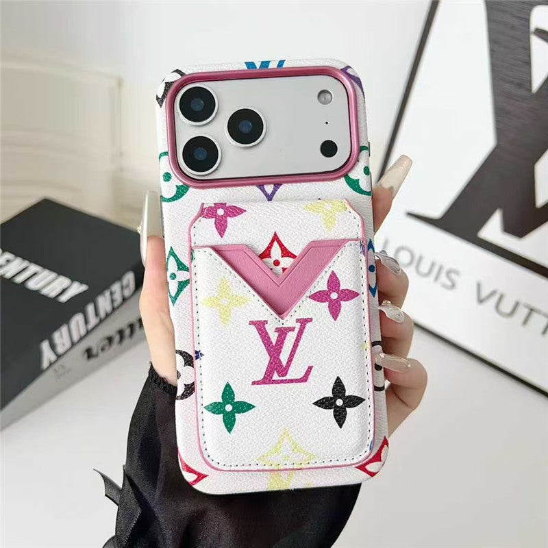 Lv Leather Card Holder Phone Case For iPhone 17 / 16 / 15 / 14/ 13s mysite