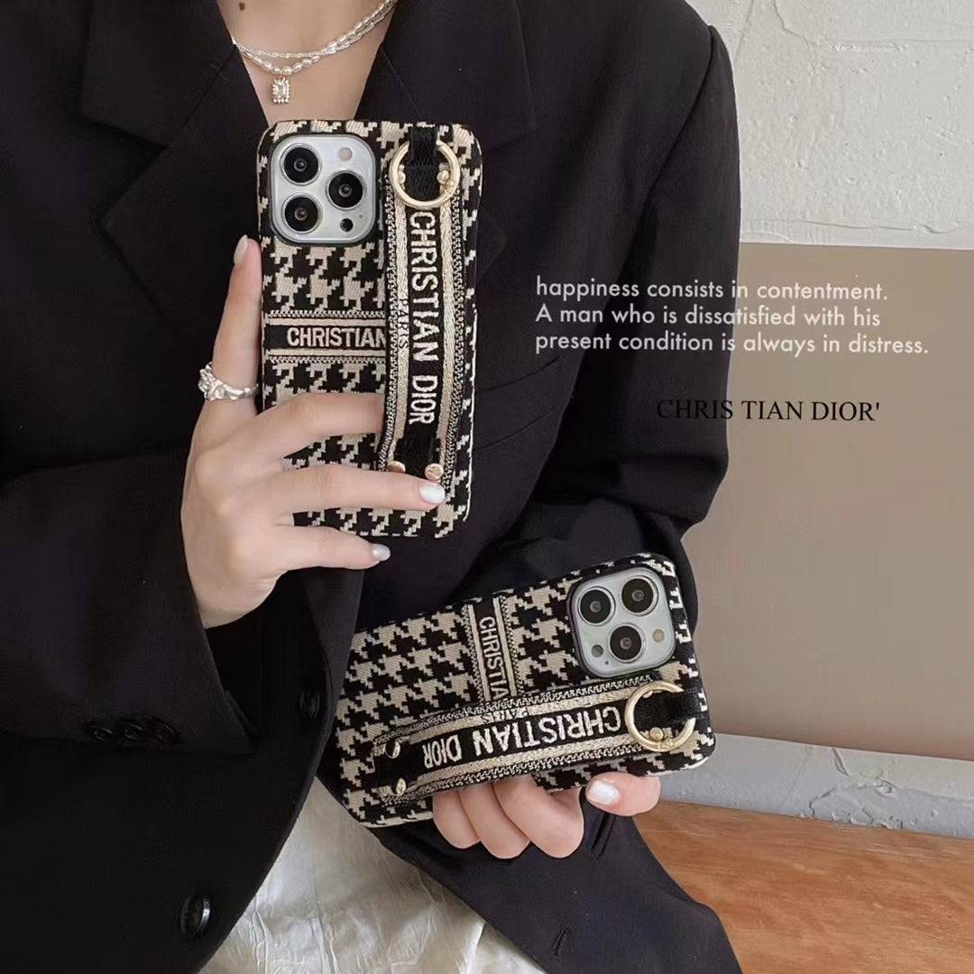 Phone Case with Hand Strap for iPhone Fashion Fabrics mysite