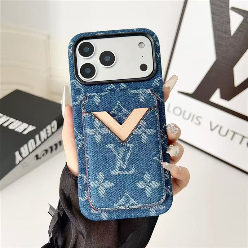 Lv Leather Card Holder Phone Case For iPhone 17 / 16 / 15 / 14/ 13s mysite