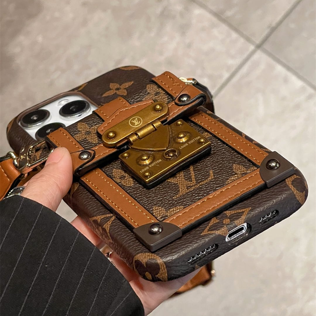 Canvas Leather Wallet Card Holder Crossbody iPhone Cases mysite